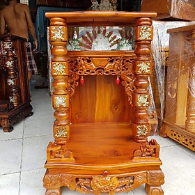 Mua Bàn thờ thần tài ông địa gỗ tràm ngang 50 cẩn quỳ trụ điện tử