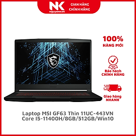 Mua Laptop MSI GF63 Thin 11UC-443VN I5-11400H/8GB/512GB/Win10 - Hàng Chính Hãng