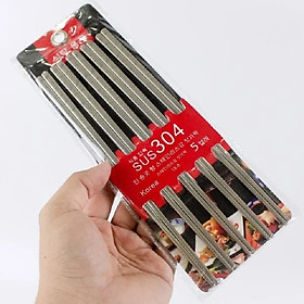 Mua Set 5 Đôi Đũa Inox SUS 304  Đặc Ruột Cao cấp