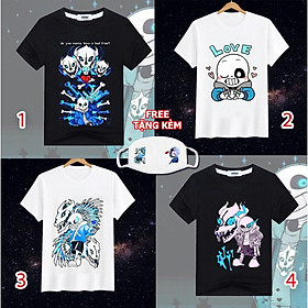 SALE- BST áo thun in hình Sans Undertale độc đẹp kèm quà tặng bịt mặt Sans
