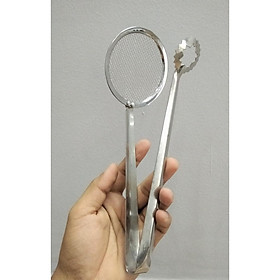 Dụng Cụ Gắp Đồ Chiên Có Vợt Lưới 2 Trong 1 Inox Không Gỉ Dày Dặn Tiện Ích