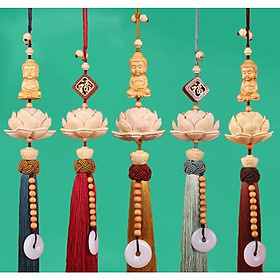 Khánh Liên Hoa Trang Trí Xe Hơi , Dây Treo Sen Gỗ Hoàng Dương Trang Trí Ô Tô