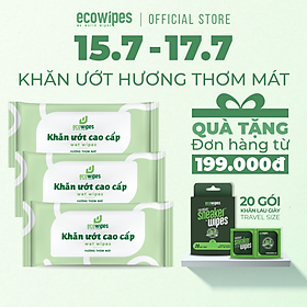 Mua Combo 3 túi khăn lạnh EcoWipes cao cấp khăn lạnh nhà hàng khăn lạnh bánh mì 1 tờ lốc 20 khăn không kích ứng