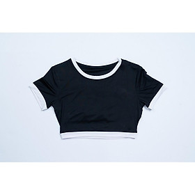 Áo Croptop Thể Thao Tập Gym Nữ Viền Trắng