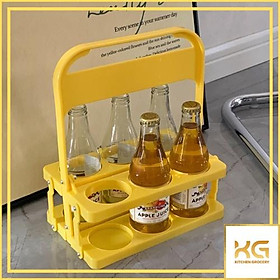 Mua Kệ xếp xách ly bằng nhựa 6 ngăn màu vàng 24cm*15cm*29cm
