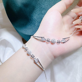 Lắc tay nữ bi cầu đá thời trang chất liệu bạc s925 MS0144