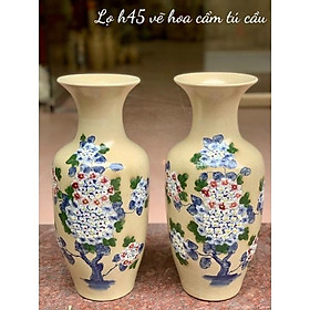 Mua Đôi lọ Lộc bình men rạn cao 45cm  vẽ thủ công hoa Cẩm Tú cầu. Gốm sứ Bát Tràng.