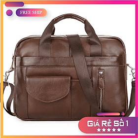 Cặp Da Công Sở Da Bò Thật - Cặp Da Nam đựng Laptop Văn Phòng DT28