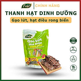 Thanh gạo lứt hạt điều rong biển FnV bịch 45g