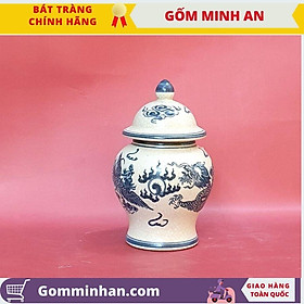 Mua Chóe thờ  chóe cúng trên ban thờ men rạn vẽ hoa sen vẽ rồng gốm Minh An Bát Tràng