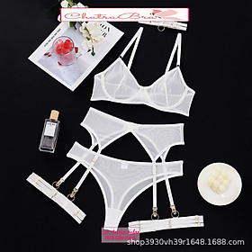 Set bộ đồ lót lingerie lọt khe xuyên thấu cao cấp - M - TRẮNG