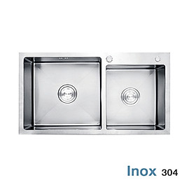 Chậu rửa chén bát I-RY 2 Hố Lệch - Inox đúc nguyên khối
