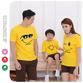 Áo đồng phục gia đình 3/4/5 người Đồ đôi mẹ và bé giá rẻ Thun cotton 4 chiều Màu vàng đậm GD890VD