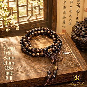 Vòng Trầm Hương Sánh Chìm 108 hạt size 6mm ( 6 li ) - Hương thơm tự nhiên - May Mắn Bình An - Mộc Trầm Hương Khang Bình