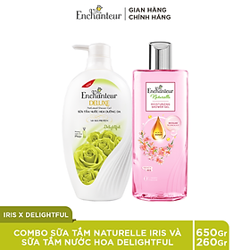 Combo Sữa tắm Enchanteur Naturelle hương hoa Iris 260g + Sữa Tắm Nước Hoa Dưỡng Da Delightful 650G