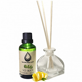 Combo tinh dầu vỏ bưởi 50ml CỘNG lọ sậy khuếch tán Ngọc Tuyết TẶNG sậy khuếch tán tinh dầu