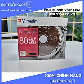 Đĩa trắng CD-R Verbatim Phono 700MB (Lốc 5 chiếc có vỏ) - Hàng chính hãng