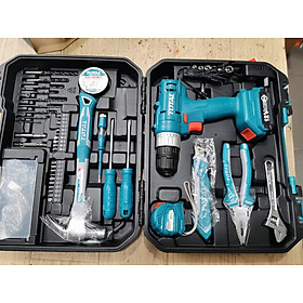 MÁY KHOAN VẶN VÍT DÙNG PIN 12V VÀ BỘ ĐỒ NGHỀ 117 CHI TIẾT (1 PIN VÀ 1 SẠC 2H) TOTAL THKTHP11272 - HÀNG CHÍNH HÃNG