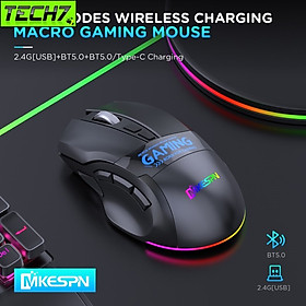 Chuột Led Gaming Không Dây W10 Đa kết nối Bluetooth 5.0 + Usb 2.4G Pin sạc TypeC cho máy tính laptop hàng nhập khẩu