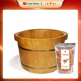 Mua Chậu Ngâm Chân Gỗ Bách Tùng Có Quai - CAO 20CM ( Tặng 1Kg Muối Ngâm Chân )
