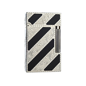 Mua Vỏ Hột Quẹt Bật Lửa D upont D42T Họa Tiết Hoa Lá Sơn Mài Nền Đen Trắng Đối Nhau - Dùng Gas Đá Cao Cấp