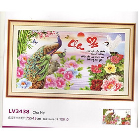 Tranh thêu chữ thập Cha Mẹ LV3438 (75x45) chưa thêu