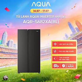 [SALE SỐC] Tủ lạnh Aqua Inverter 646 lít AQR-S682XA(BL) - Bảo hành 2 năm - Freeship toàn quốc - Hàng chính hãng