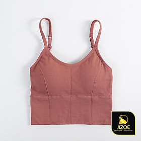 Áo bra nữ áobra len gân tăm khoét lưng chữ U hai dây ôm ngực định hình siêu đẹp hàng mới Siêu Hot 2020 JIZOE ALT50