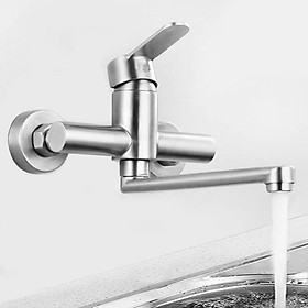 Mua Vòi chậu rửa chén nóng lạnh gắn tường cần cứng Inox 304 Yamato CNI05