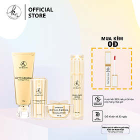 Bộ 4 sản phẩm giúp tái tạo phục hồi da mặt chuyên sâu GOLD VIP KN Beauty: Sữa rửa mặt + Tẩy tế bào chết + Ampoule + Kem dưỡng ( tặng son KN BEAUTY))