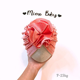 Mũ turban bé gái - Nhung dáng hoa xòe (7-15kg)