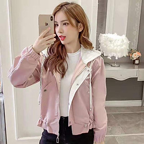 Áo khoác kaki kiểu nữ phối nón cực xinh , xịn xò tôn dáng phong cách hàn quốc cho các nàng TRANG NEMO