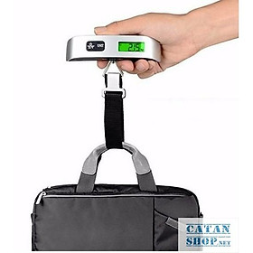 Mua Cân Vali inox mini Cân điện tử hành lý xách tay 50kg Electronic luggage scale ( Tặng kèm Pin ) DL38-CanInox50