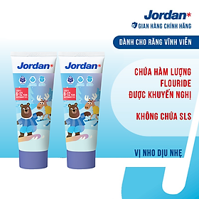 Combo 2 Kem đánh răng cho trẻ em 6-12 tuổi vị nho Jordan Step 2 - 75g