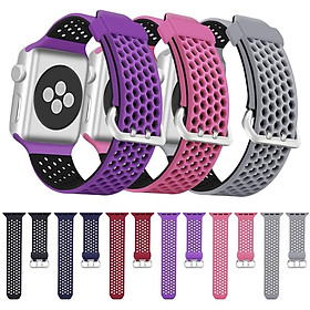 Mua Dây đeo Silicon đục lỗ nhiều màu sắc cho Apple Watch đủ size