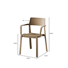 Combo 2 Ghế ăn nhựa đúc PP dựa lưng thoải mái - Ghế coffee, Ghế bàn ăn gia đình decor đẹp