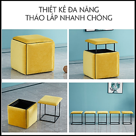 Mua  VIDEO  Bộ Ghế Gấp Gọn. Đôn Ghế Sofa 5 in 1. Ghế Khối Rubik Thiết Kế Sang Trọng  Hiện Đại