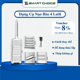 Mua Dụng Cụ Bào Nạo Rau Củ Quả 4 Lưỡi Đa Năng Inox 304 Cao Cấp SMARTCHOICE ( Hàng Loại 1 )  Bộ Nạo Thái Lát Củ Quả Không Gỉ  Tiện Lợi  Siêu Chắc Chắn  Bền Đẹp