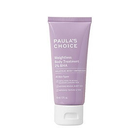 Kem dưỡng thể trị viêm lỗ chân lông chứa 2% BHA Paula's Choice Weightless Body Treatment 2% BHA Trial size 60 ml 5707