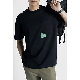 ÁO THUN TAY NGẮN MÀU ĐEN BE VÀ NÂU TÚI ĐẮP FORM LOOSE - 10F22TSS012 | LASTORE MENSWEAR