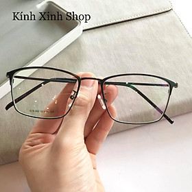 Kính Gọng Nam Nữ Mắt Vuông Kim Loại Mảnh Ulzzang Hàn Quốc Chống Ánh Sáng Xanh - KÍNH XINH SHOP