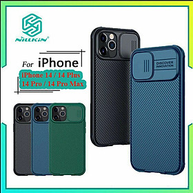 Ốp Lưng Bảo Vệ Camera Dành Cho iPhone 14 Pro Max / 14 Pro / 14 Plus/ 14 Chính Hãng Nillkin CamShield Có Nắp Trượt Camera, Chống Sốc, Chống Trượt, Chống Vân Tay, Tản Nhiệt - Hàng Chính Hãng