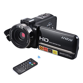 Máy Quay Video Kỹ Thuật Số Di Động Andoer HDV-3051STR Với Màn hình Cảm Ứng LCD Cho Micro Ngoài (24MP 1080P 16X 3.0)