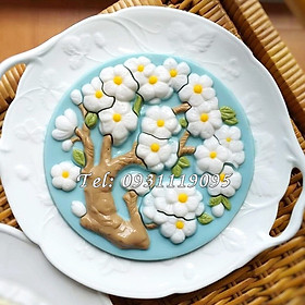 Mua Khuôn rau câu sinh nhật hoa mai – Khuôn hình tròn loại 20 cm - Mã số 1276