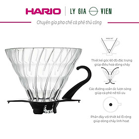 Phễu Pha Cà Phê Thủy Tinh Hario V60 Coffee Dripper
