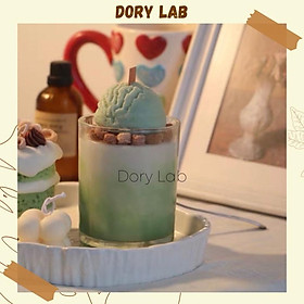 Mua Nến Thơm Ly Kem Matcha Topping Kẹo Vòng Sô-cô-la Tinh Dầu Thiên Nhiên - Dory Lab