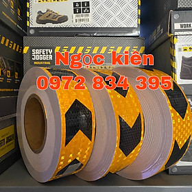 Decan phản quang màu vàng đen - cuộn phản quang dán