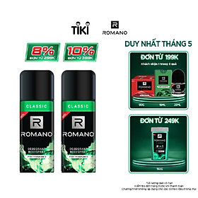 Combo 2 Xịt toàn thân Romano Classic cổ điển lịch lãm 150ml