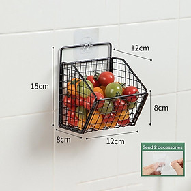 Kệ Lưới Đựng Gia Vị Dán Tường,Kệ Nhà Bếp, Đựng Hành Tỏi, Đồ Nhà Tắm... Tặng Kèm Miếng Dán Siêu Chắc Chắn