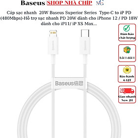 Cáp sạc nhanh siêu bền IP 20W Baseus Superior Series Fast Charging Data Cable Type-C to iP PD (480Mbps)-Hỗ trợ sạc nhanh PD 20W trên iPhone 12 / PD 18W trên iP11/ iP XS Max- Hàng chính hãng
